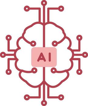 Artificial Intelligence Solid Two Color Icon vector