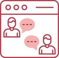 Online Chat Solid Two Color Icon vector