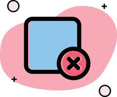 Delete square Slipped Icon vector