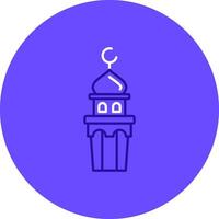 Minaret Duo tune color circle Icon vector