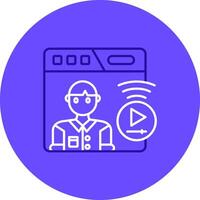 Live streaming Duo tune color circle Icon vector