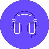 Headphone Duo tune color circle Icon vector