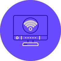 Wifi dúo melodía color circulo icono vector