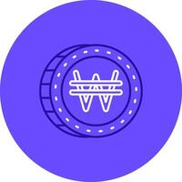 Won Duo tune color circle Icon vector