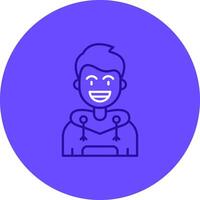Smile Duo tune color circle Icon vector