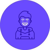 Smile Duo tune color circle Icon vector