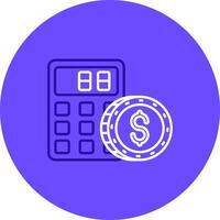 calculadora dúo melodía color circulo icono vector