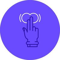 Two Fingers Tap and Hold Duo tune color circle Icon vector