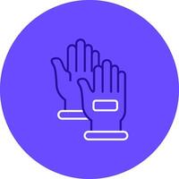 mano guantes dúo melodía color circulo icono vector