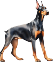 ai gegenereerd doberman pinscher hond. waterverf clip art. png