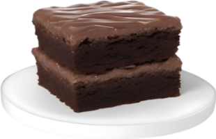 AI generated Chocolate brownie cake. Close-up image of a Chocolate brownie cake. png