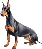 ai generiert Dobermann Pinscher Hund. Aquarell Clip Art. png