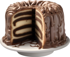 AI generated Chocolate marble cake. Close-up image of a Chocolate marble cake. png