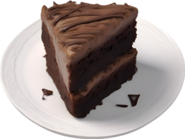 AI generated Chocolate brownie cake. Close-up image of a Chocolate brownie cake. png