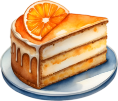 AI generated Orange cake. Close-up image of an orange cake. png