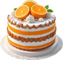 AI generated Orange cake. Close-up image of an orange cake. png