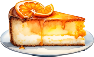 ai gegenereerd oranje taart. detailopname beeld van een oranje taart. png