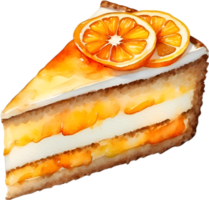 ai generiert Orange Kuchen. Nahansicht Bild von ein Orange Kuchen. png