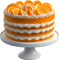 AI generated Orange cake. Close-up image of an orange cake. png