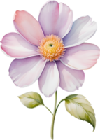 ai gegenereerd waterverf schilderij van een schattig pastel bloem. png