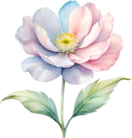 AI generated Watercolor painting of a cute pastel flower. png