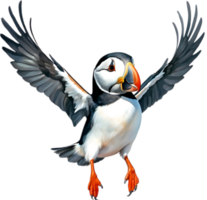 AI generated Close-up image of an Atlantic puffin bird. png