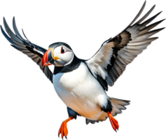 AI generated Close-up image of an Atlantic puffin bird. png