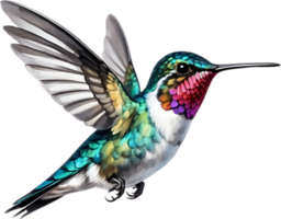 ai generiert Nahansicht Bild von ein Biene Kolibri Vogel. png