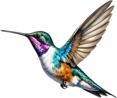 ai generiert Nahansicht Bild von ein Biene Kolibri Vogel. png