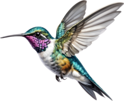 ai generiert Nahansicht Bild von ein Biene Kolibri Vogel. png