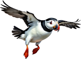 AI generated Close-up image of an Atlantic puffin bird. png