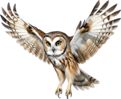 AI generated Close-up image of a Northern Saw-Whet Owl bird. png