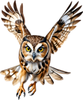 AI generated Close-up image of a Northern Saw-Whet Owl bird. png