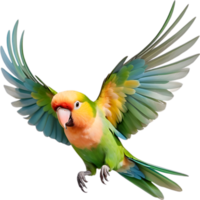 AI generated Close-up image of a Peach-Faced Lovebird. png