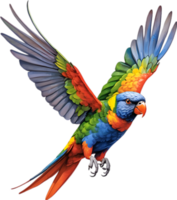 ai generiert Nahansicht Bild von ein Regenbogen Lorikeet Vogel. png