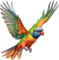 ai genererad närbild bild av en regnbåge lorikeet fågel. png