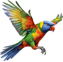 ai generado de cerca imagen de un arco iris lorikeet pájaro. png