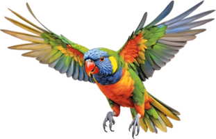 ai genererad närbild bild av en regnbåge lorikeet fågel. png