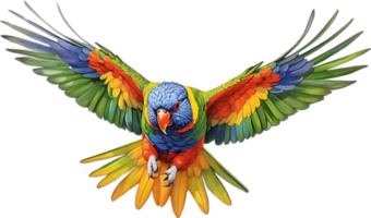 AI generated Close-up image of a Rainbow Lorikeet bird. png