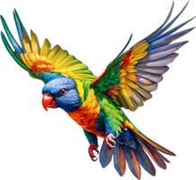 ai generado de cerca imagen de un arco iris lorikeet pájaro. png