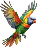 ai gerado fechar-se imagem do uma arco Iris Lorikeet pássaro. png