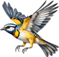 AI generated Close-up image of a Spotted pardalote bird. png