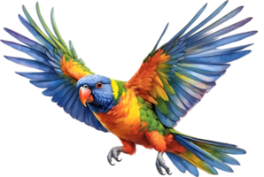 ai generado de cerca imagen de un arco iris lorikeet pájaro. png
