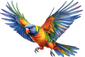 ai generiert Nahansicht Bild von ein Regenbogen Lorikeet Vogel. png