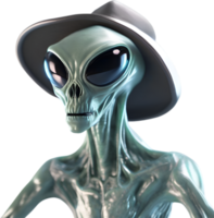 AI generated Close-up image of a skinny Alien. png