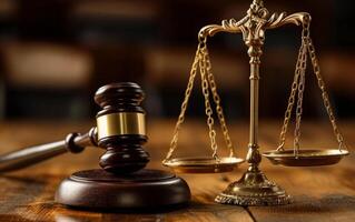 AI generated Judge Gavel and Scales of Justice photo