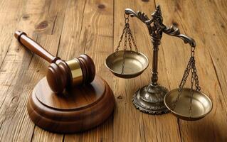 AI generated Judge Gavel and Scales of Justice photo