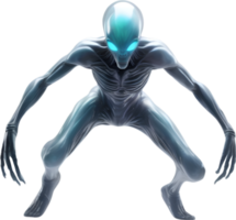 AI generated Close-up image of a skinny Alien. png