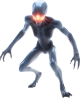 AI generated Close-up image of a skinny Alien. png