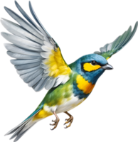 AI generated Close-up image of a Tropical parula bird. png